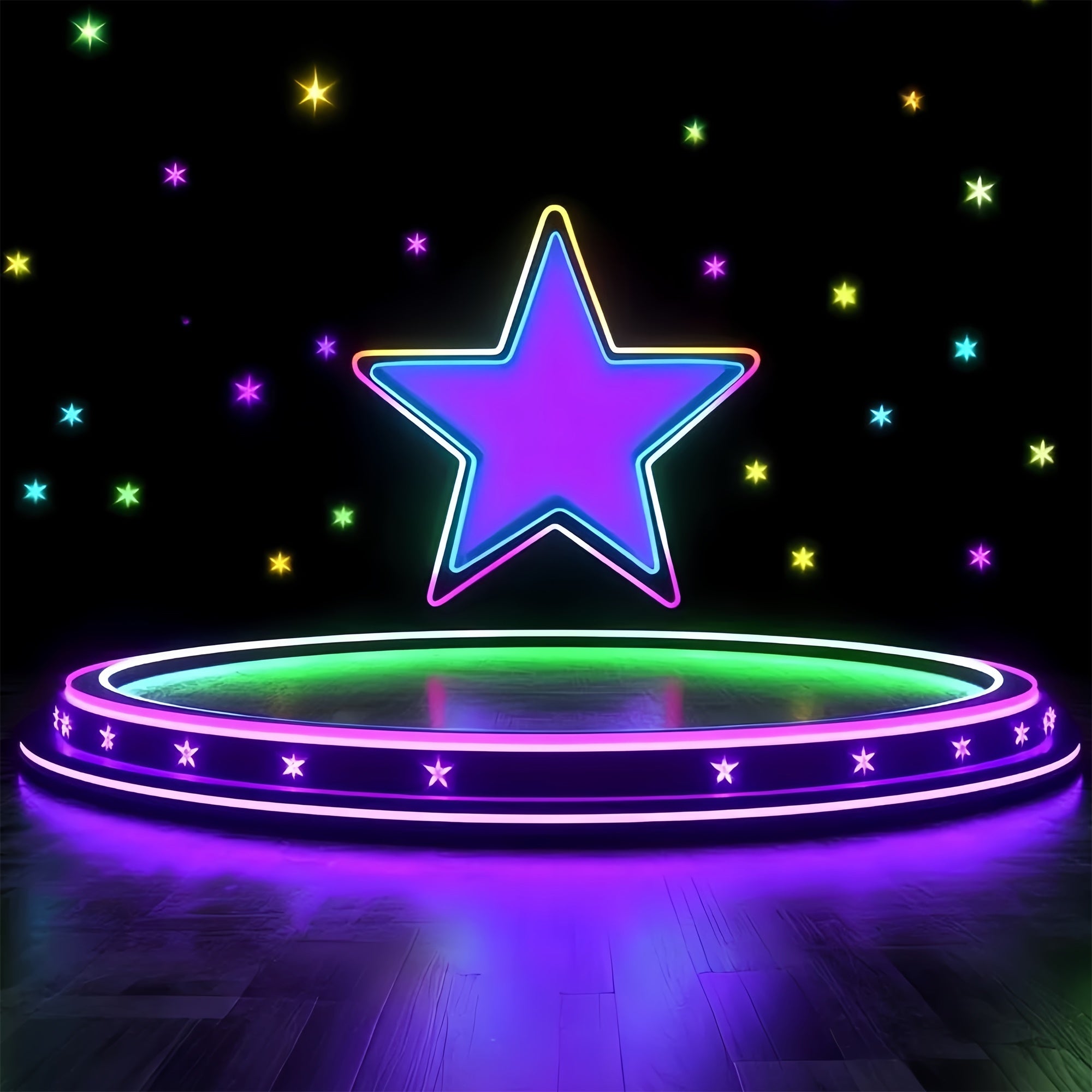 Stage Backdrops Vibrant Neon Starry Show Backdrop CSH5-163