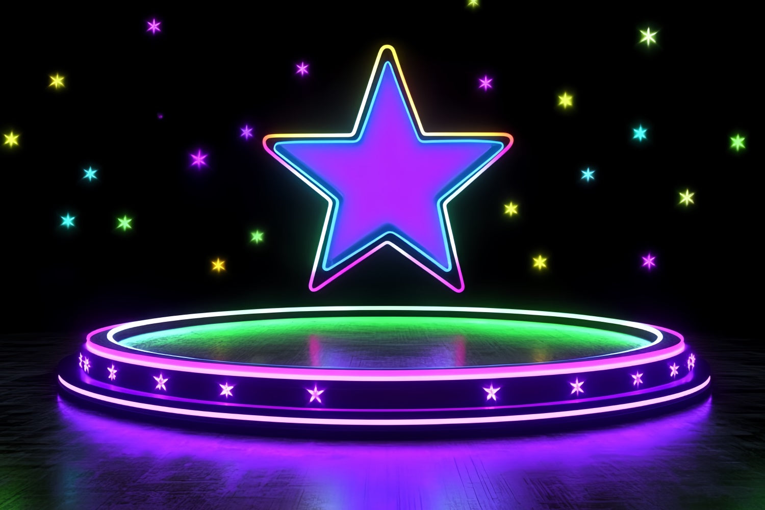 Stage Backdrops Vibrant Neon Starry Show Backdrop CSH5-163