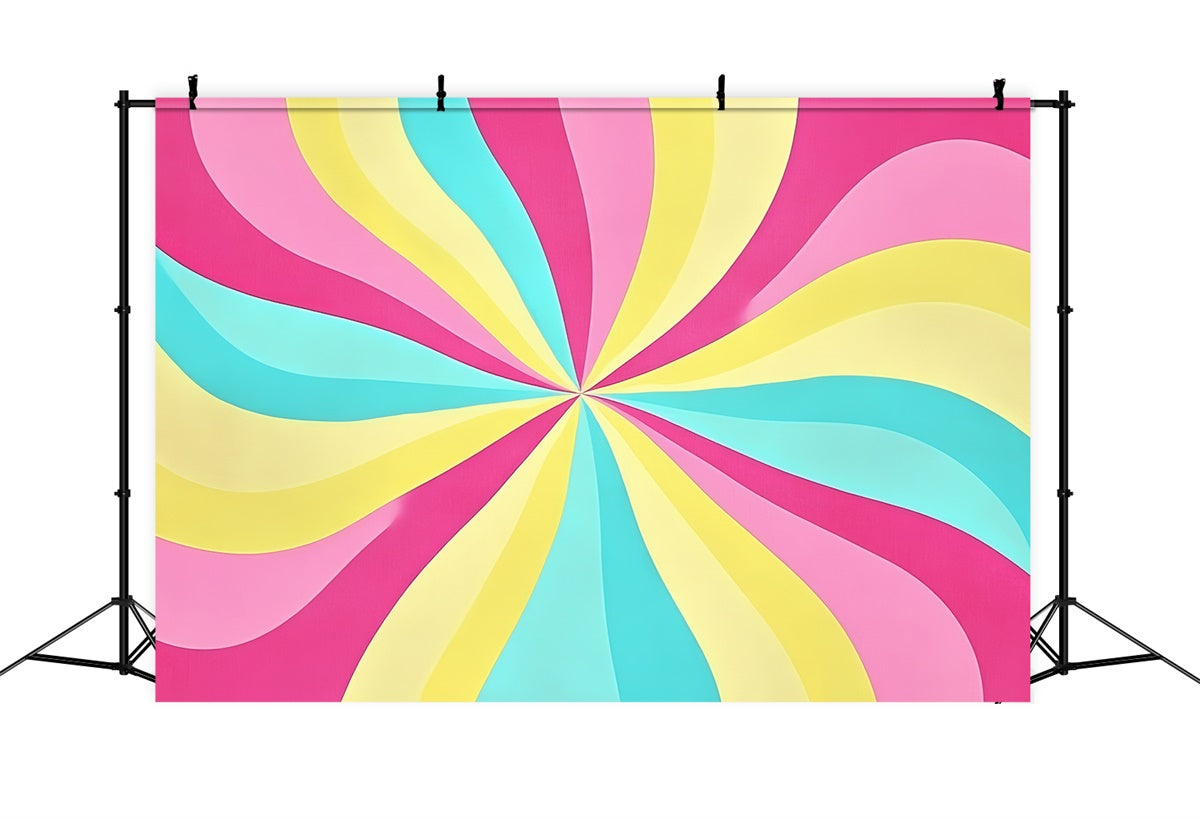 70s Photo Backdrop Pastel Pop Swirl Retro Backdrop CSH5-175
