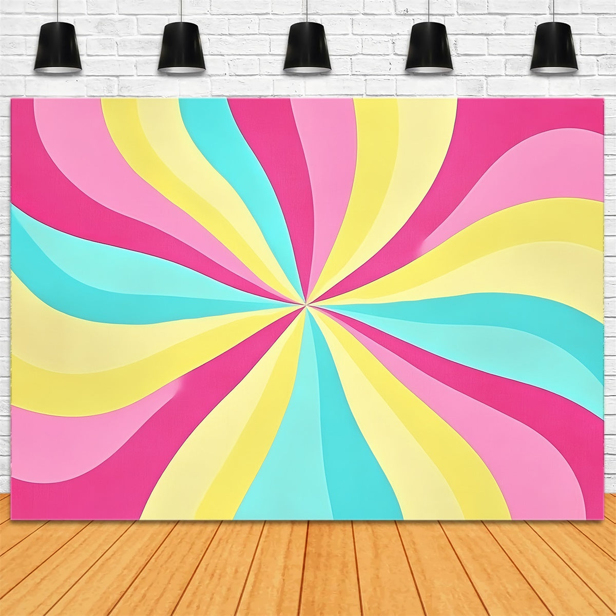 70s Photo Backdrop Pastel Pop Swirl Retro Backdrop CSH5-175