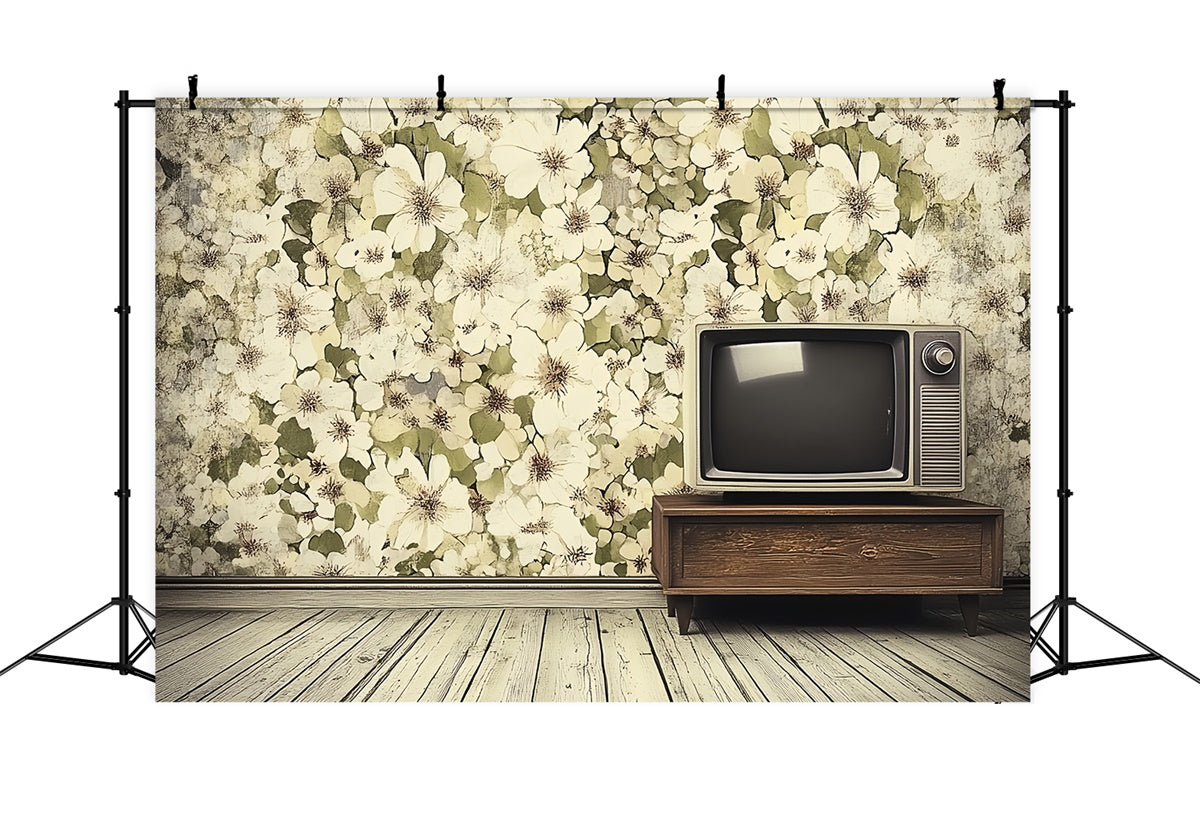70s Backdrop Floral Living Room Vintage Backdrops CSH5-176