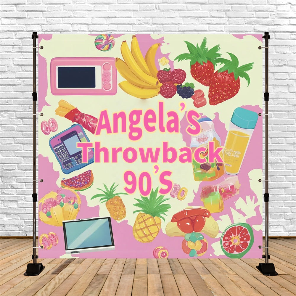 90's Photo Backdrop Retro Sweets Fruits Party Backdrop CSH5-18