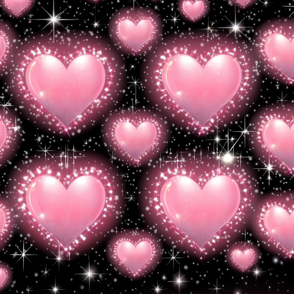 90s Backdrop Glittering Bubble Heart Sparkle Backdrop CSH5-195