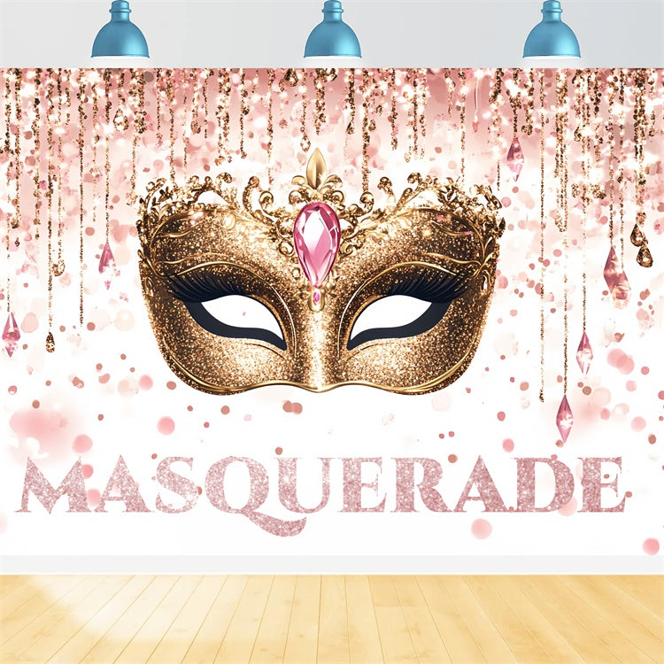 Masquerade Party Ideas Luxury Mask Glitter Party Backdrop CSH5-242