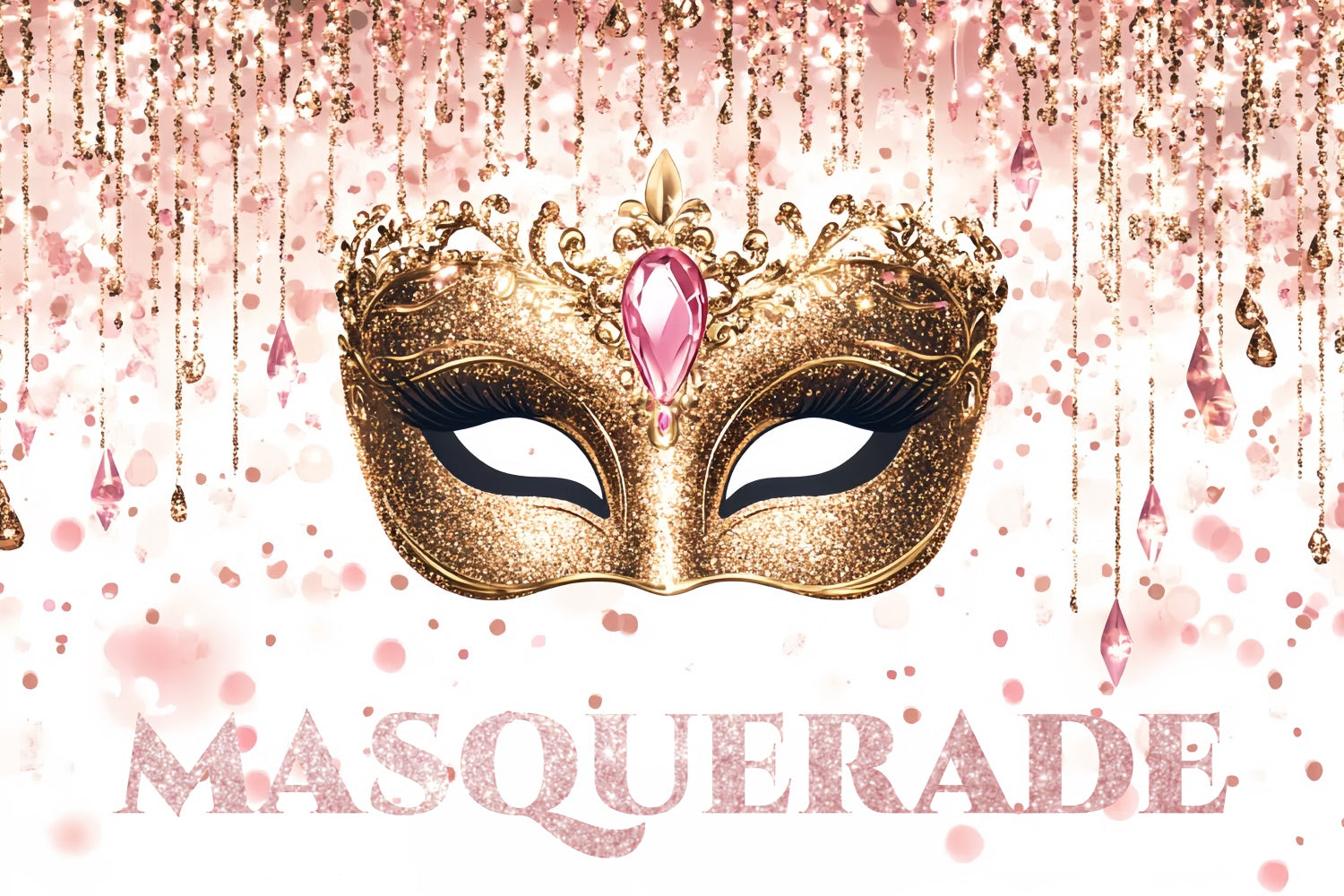 Masquerade Party Ideas Luxury Mask Glitter Party Backdrop CSH5-242