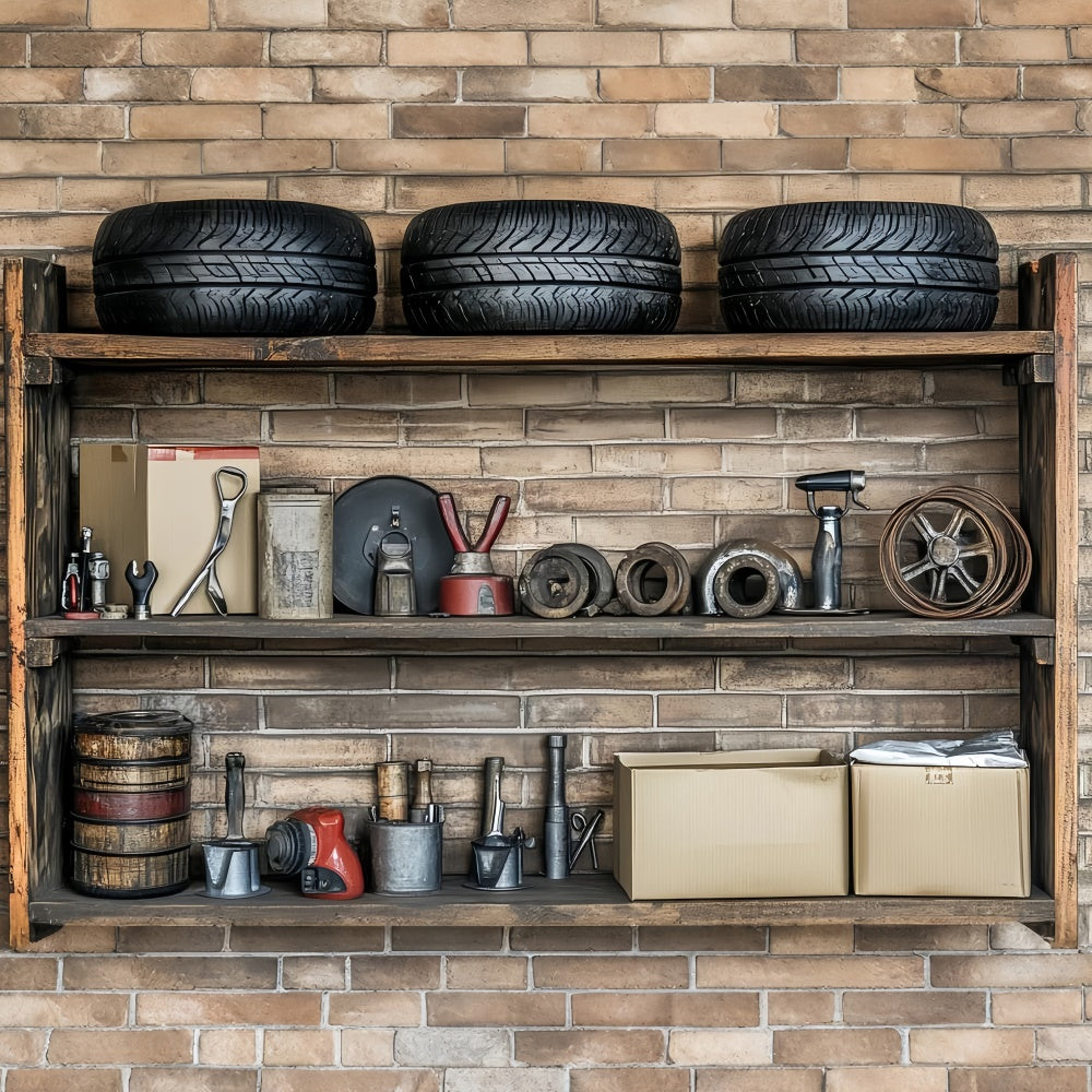 Happy Fathers Day Backdrop Garage Tools Tires Backdrop CSH5-25