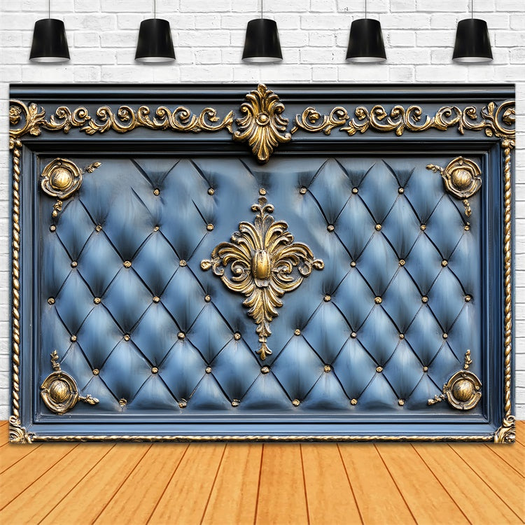 Fathers Day Photo Backdrop Regal Blue Leather Backdrop CSH5-26