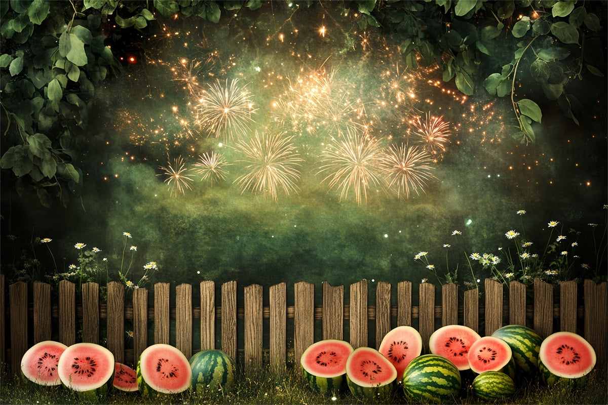 Fireworks Backdrop Watermelon Sparkle Garden Kids Backdrop CSH5-262