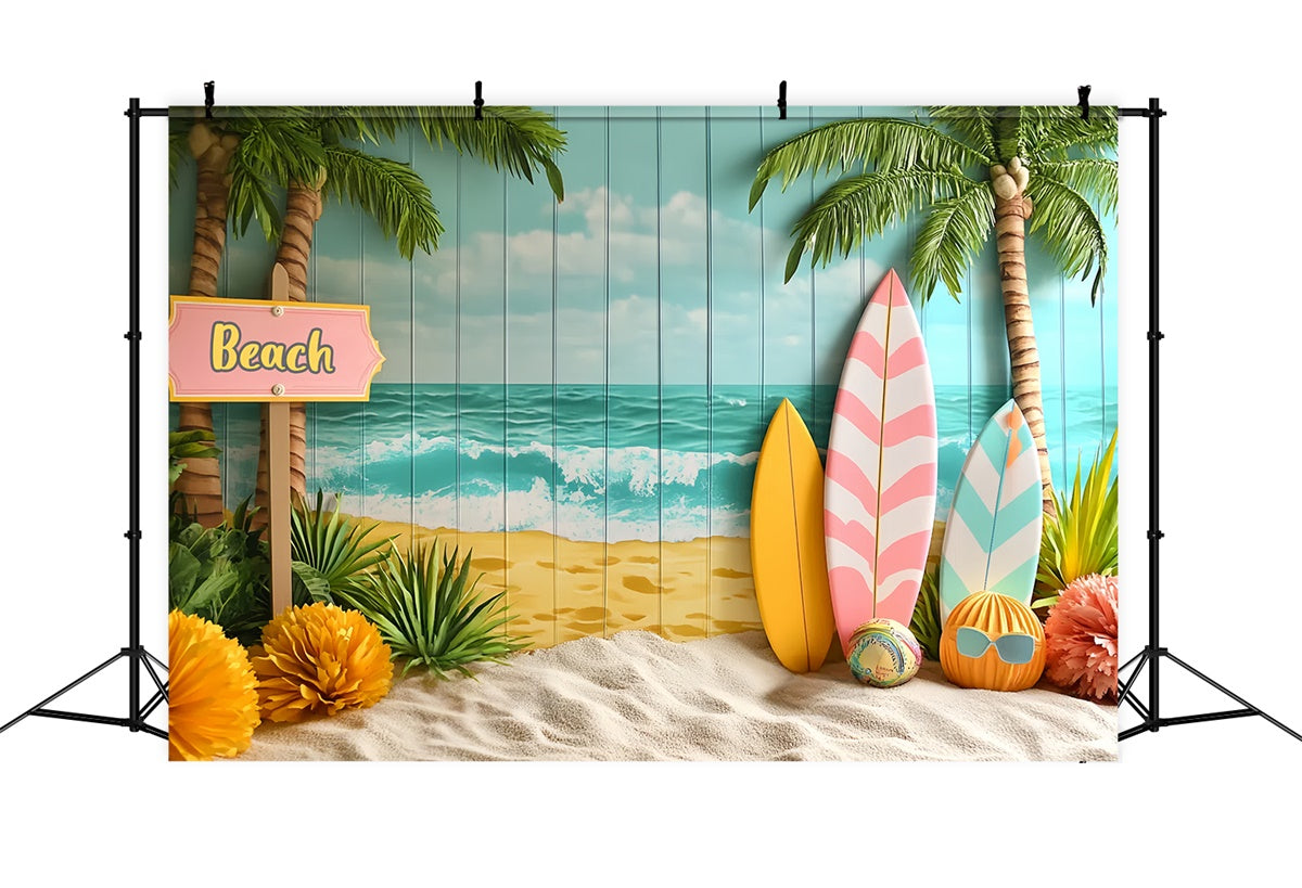 Photography Backdrops For Kids Sunny Sands Boards Backdrop CSH5-266