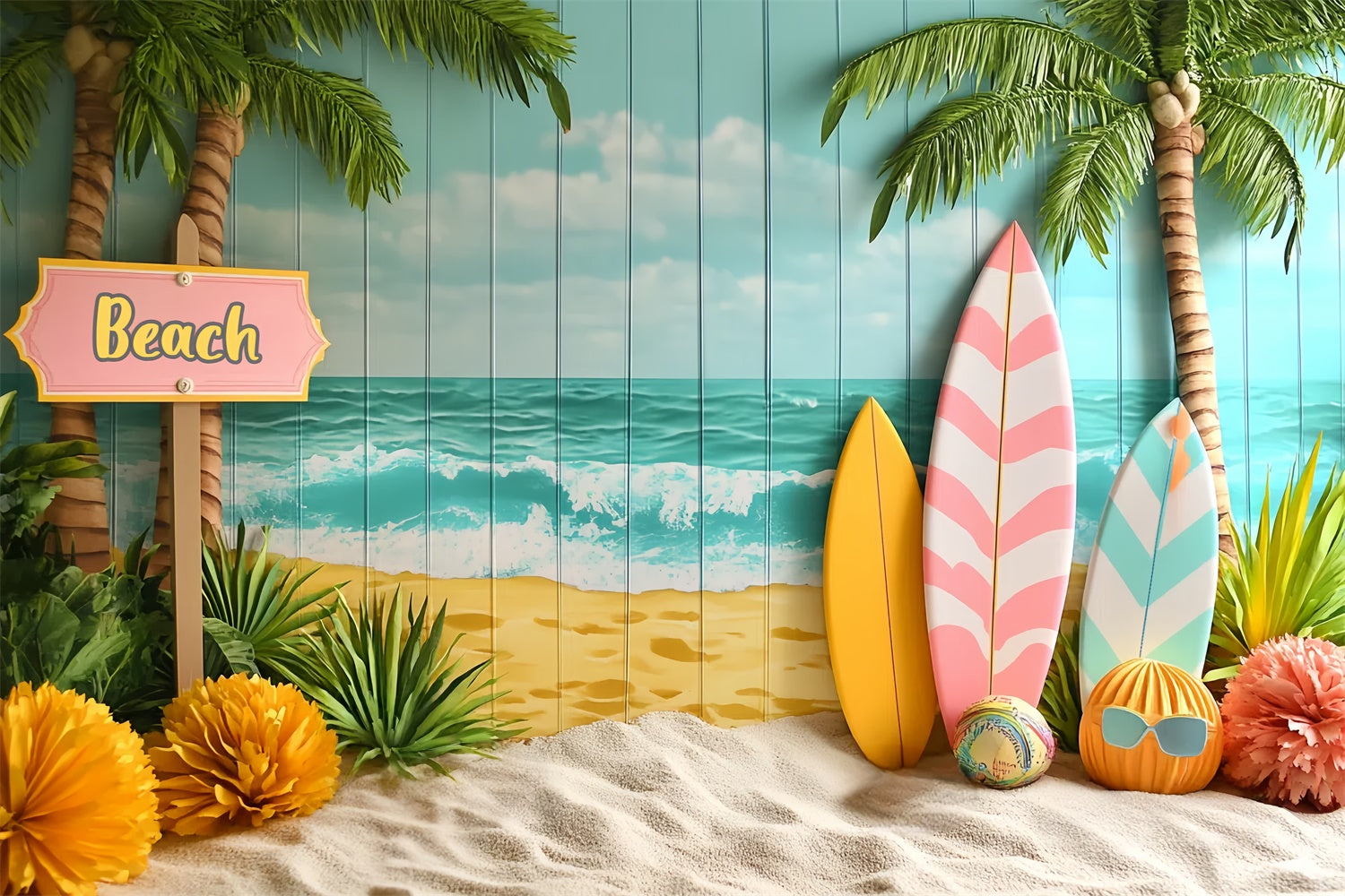 Photography Backdrops For Kids Sunny Sands Boards Backdrop CSH5-266
