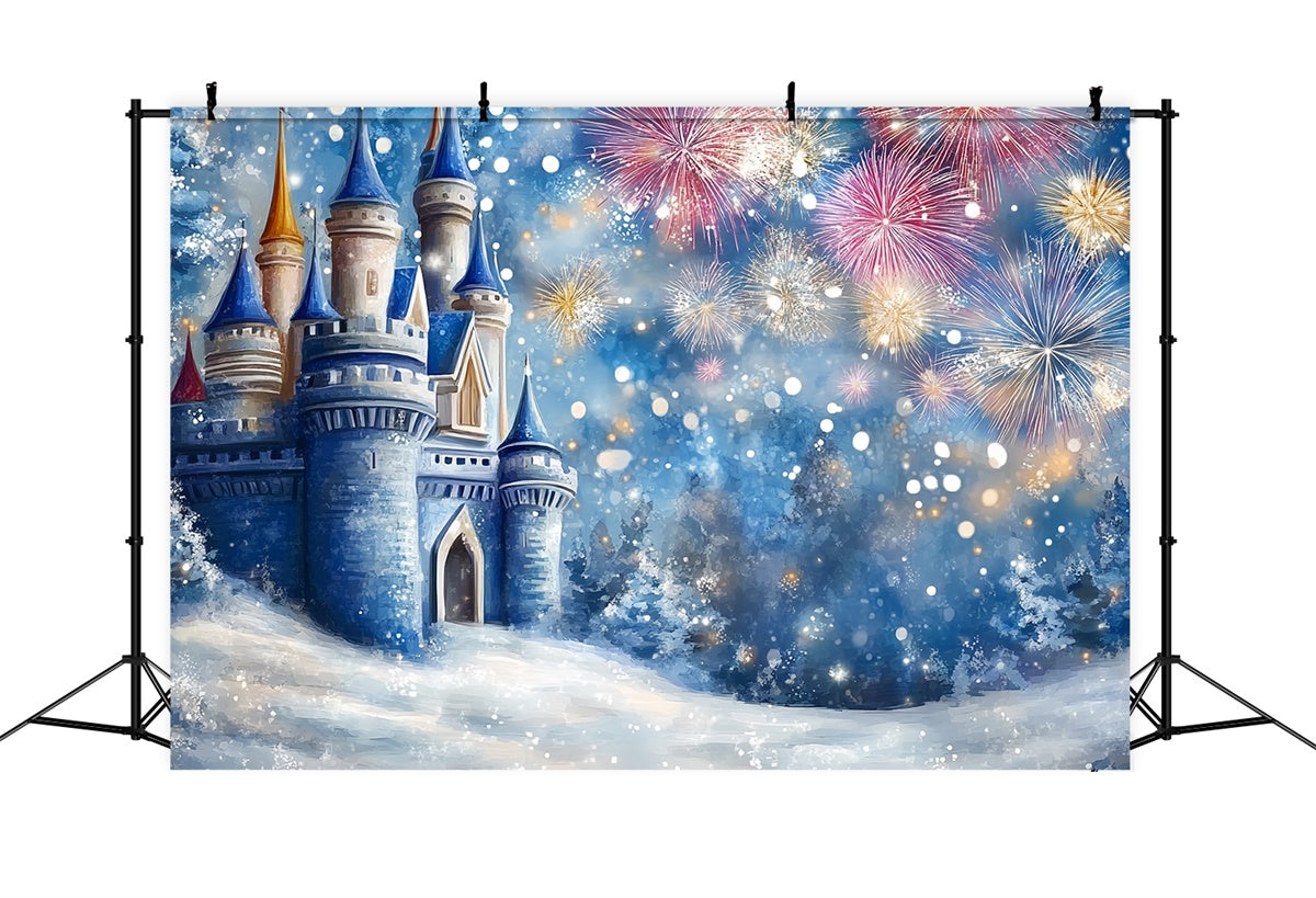 Winter Castle Backdrop Fireworks Frost Castle Kids Backdrop CSH5-267