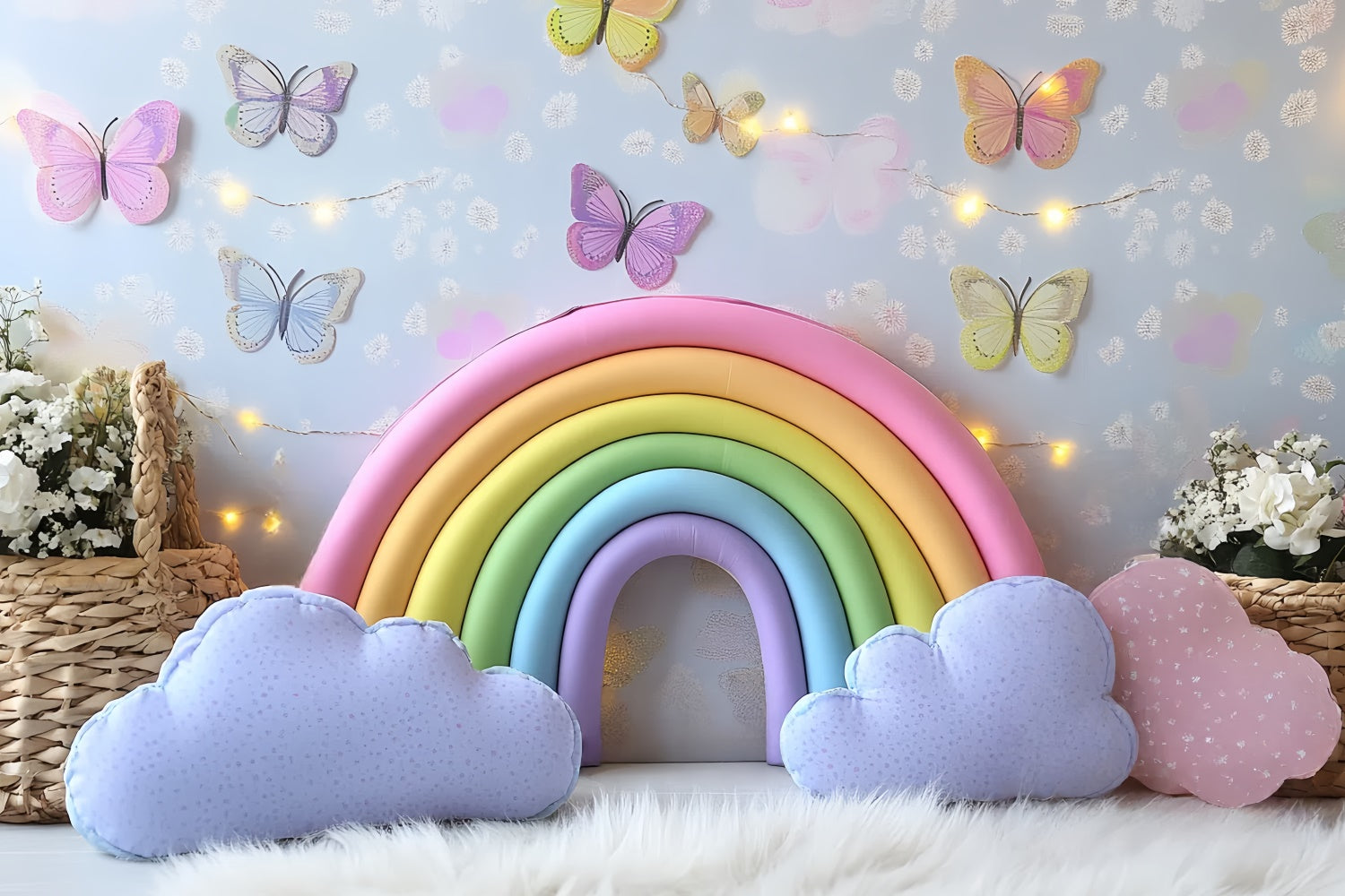 Rainbow Backdrop Butterfly Rainbow Bliss Newborn Backdrops CSH5-269