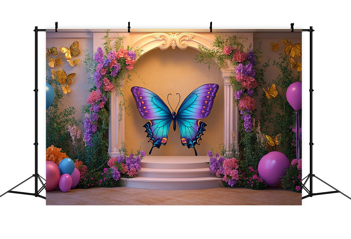 Butterfly Backdrops Butterfly Bloom Ballroom Kids Backdrop CSH5-275