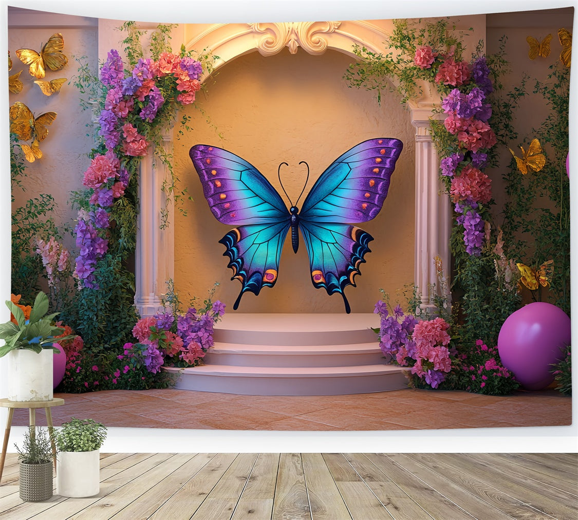 Butterfly Backdrops Butterfly Bloom Ballroom Kids Backdrop CSH5-275