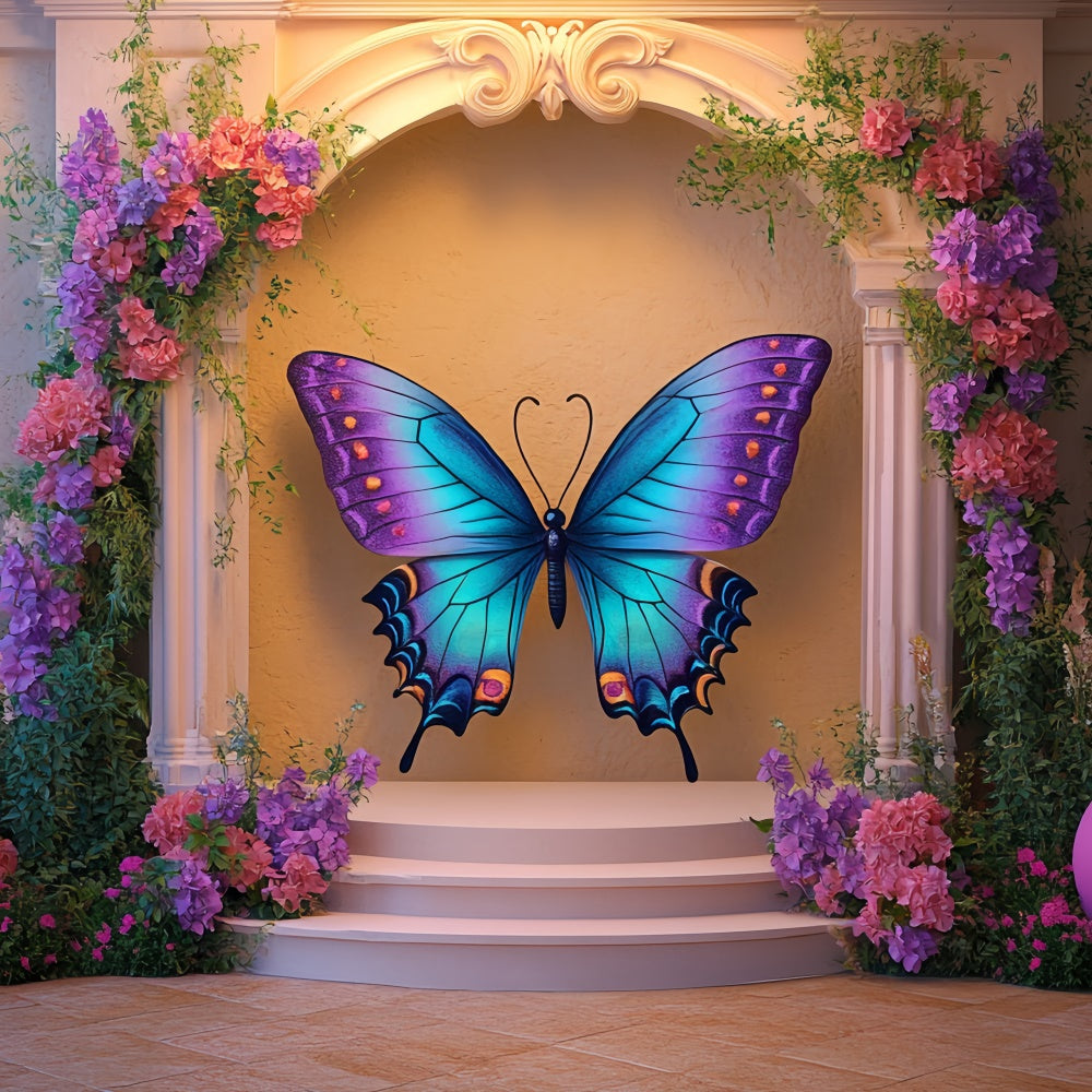 Butterfly Backdrops Butterfly Bloom Ballroom Kids Backdrop CSH5-275