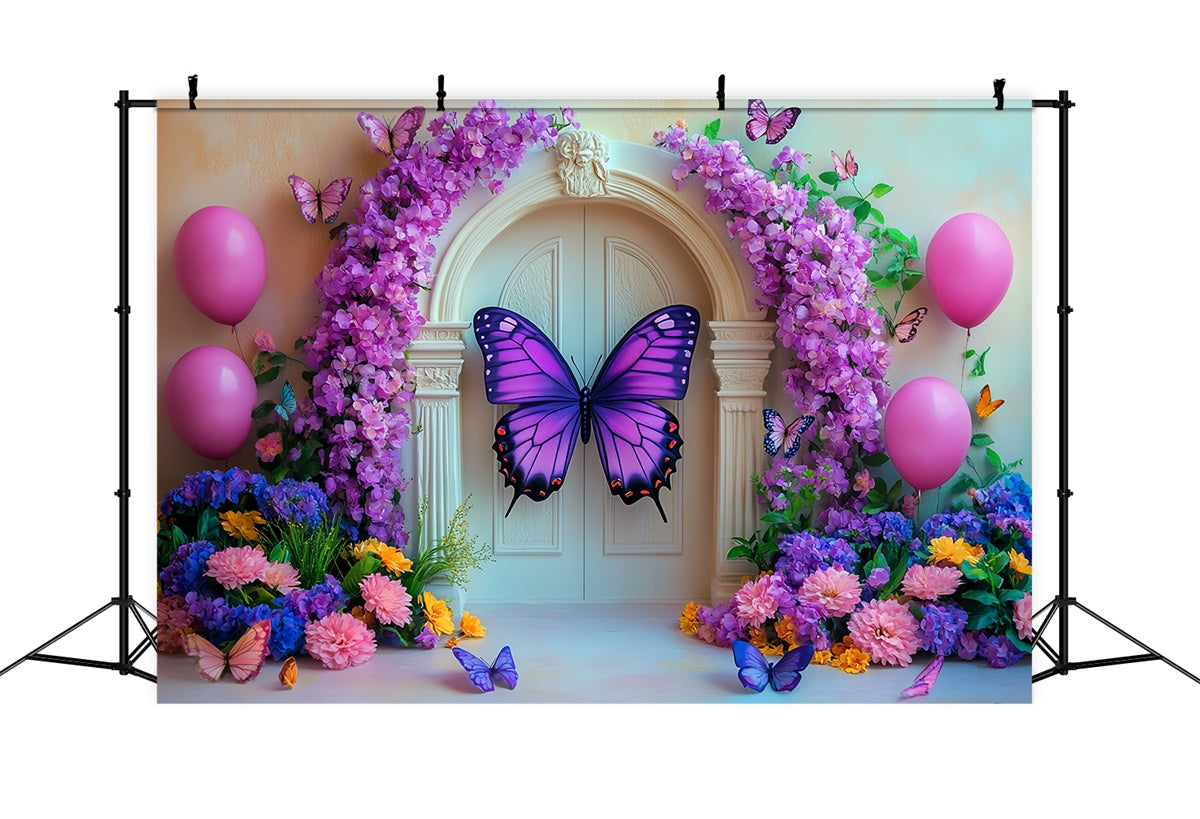 Butterfly Photo Backdrop Butterfly Garden Gate Kids Backdrops CSH5-276