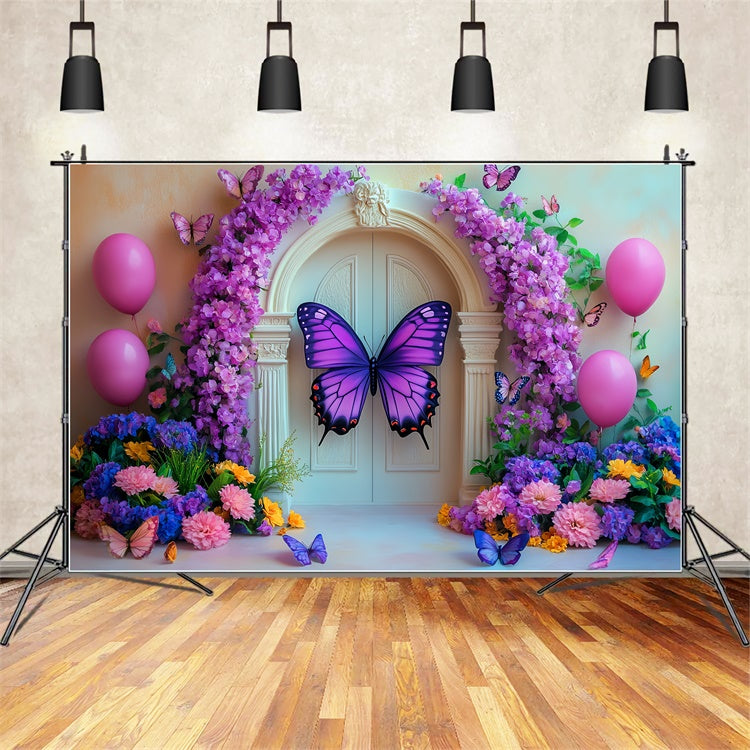 Butterfly Photo Backdrop Butterfly Garden Gate Kids Backdrops CSH5-276
