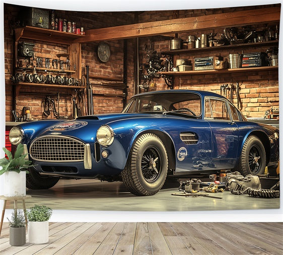 Fathers Day Photo Backdrop Race Car Garage Backdrop CSH5-28