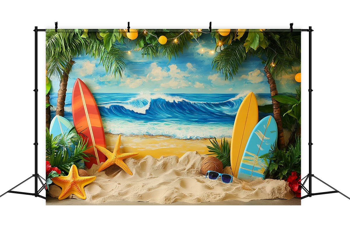 Children Backdrops Tropical Wave Paradise Backdrop CSH5-281