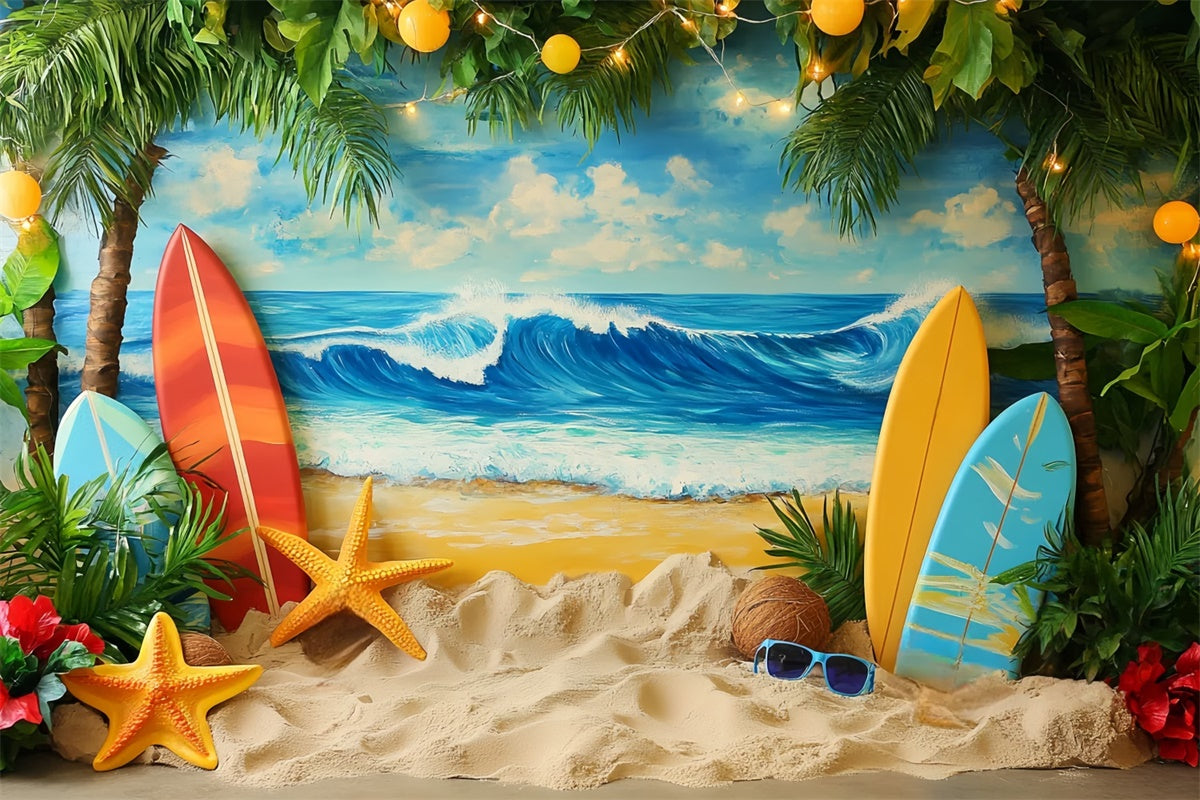 Children Backdrops Tropical Wave Paradise Backdrop CSH5-281