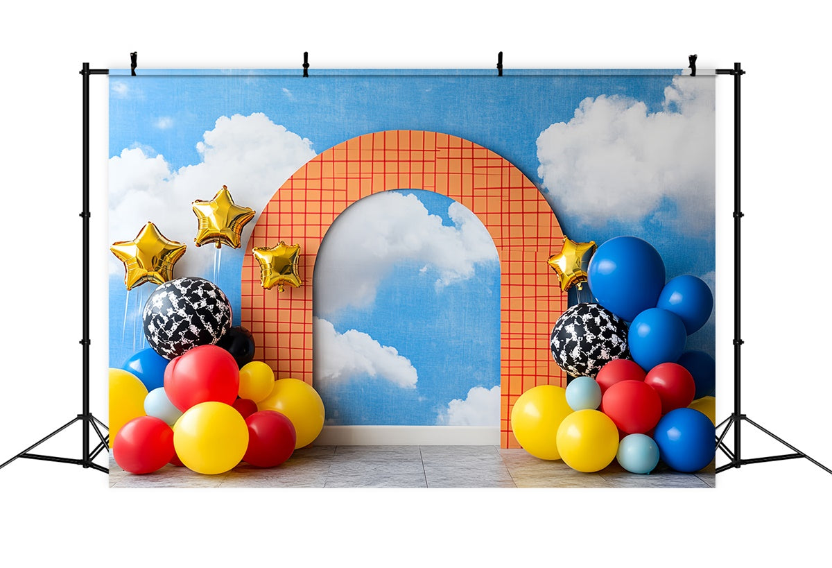 Kids Photo Backdrop Blue Sky Balloon Dream Backdrop CSH5-284