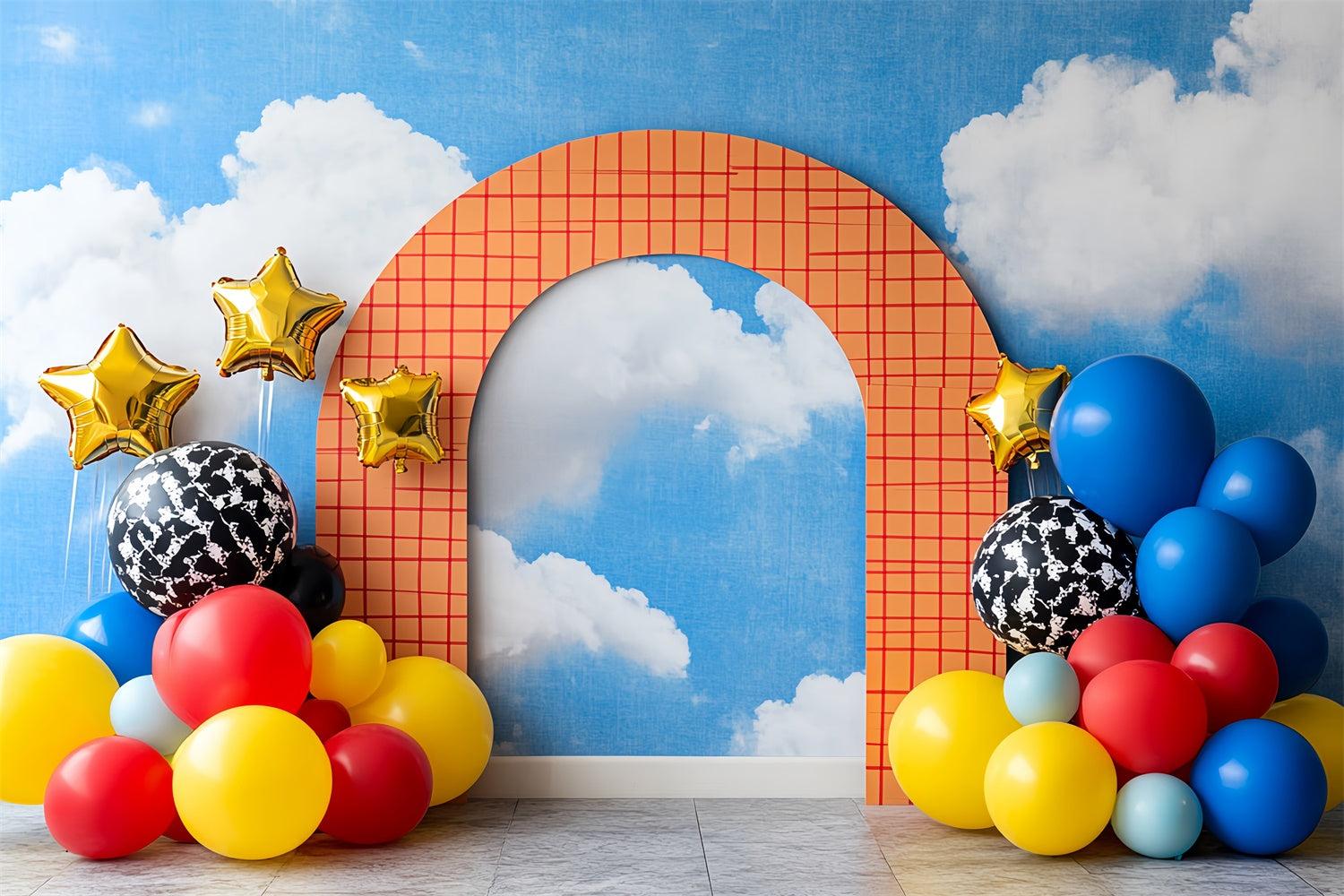 Kids Photo Backdrop Blue Sky Balloon Dream Backdrop CSH5-284