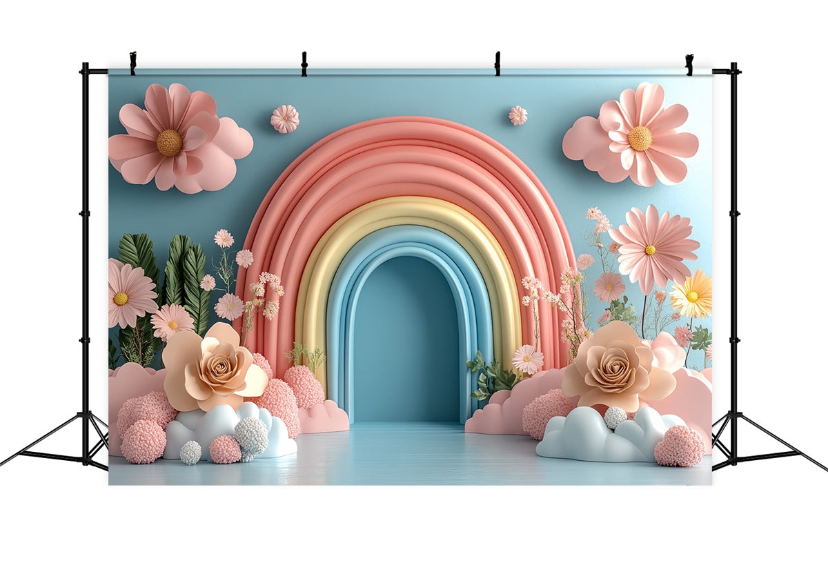 Newborn Backdrops Delicate Arch Floral Pastel Backdrop CSH5-285