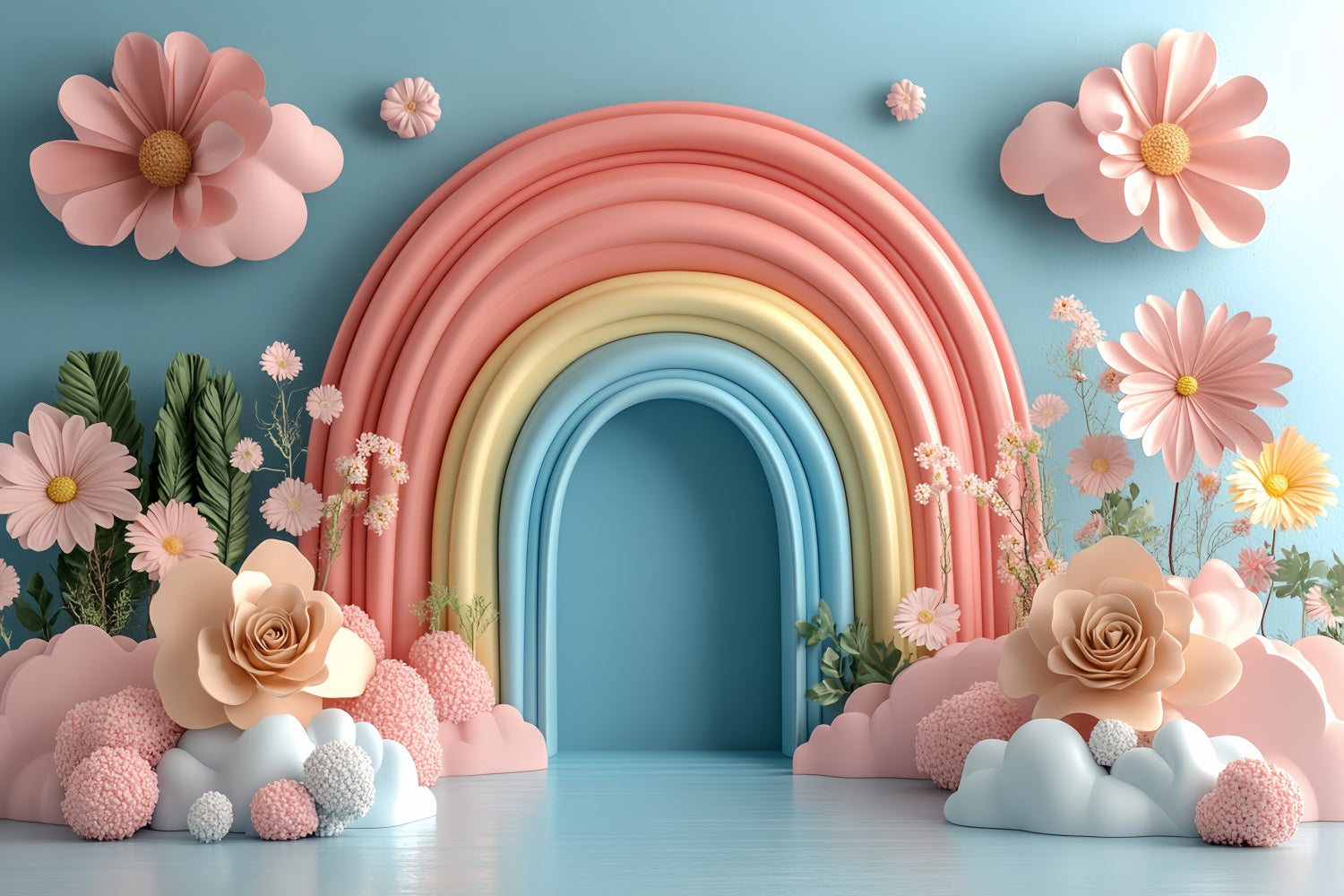 Newborn Backdrops Delicate Arch Floral Pastel Backdrop CSH5-285