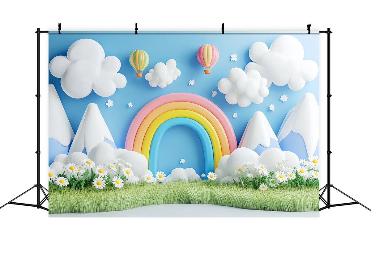 Newborn Photo Backdrop Balloon Meadow Cloud Backdrop CSH5-286