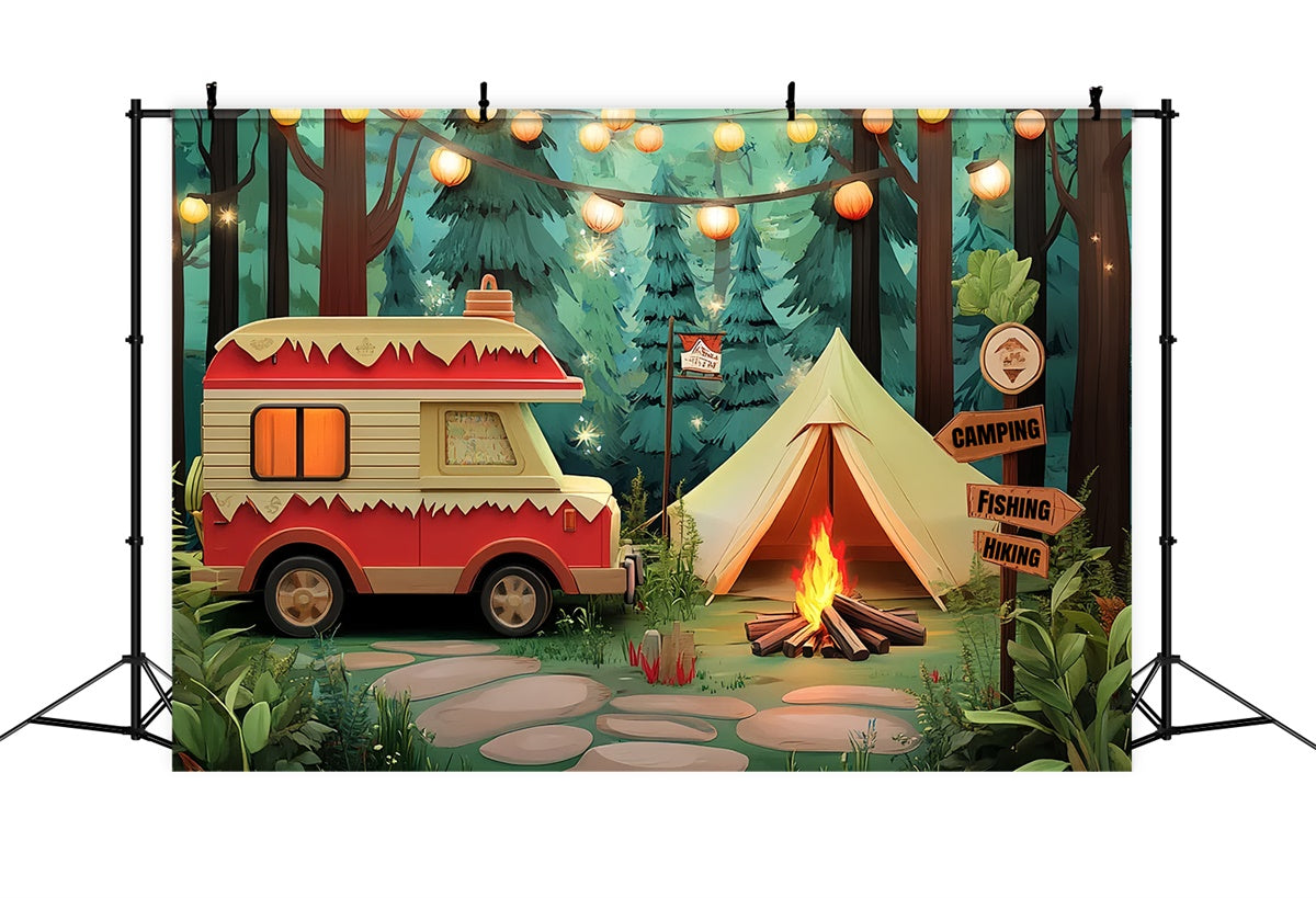 Kids Backdrops Forest Lantern Cozy Tent Backdrop CSH5-288