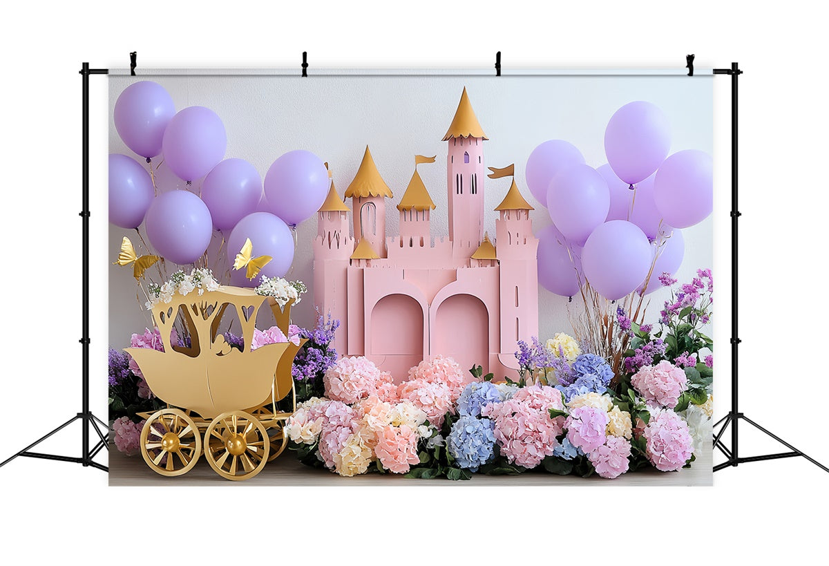 Castle Backdrops Blush Blossom Palace Kids Backdrop CSH5-289