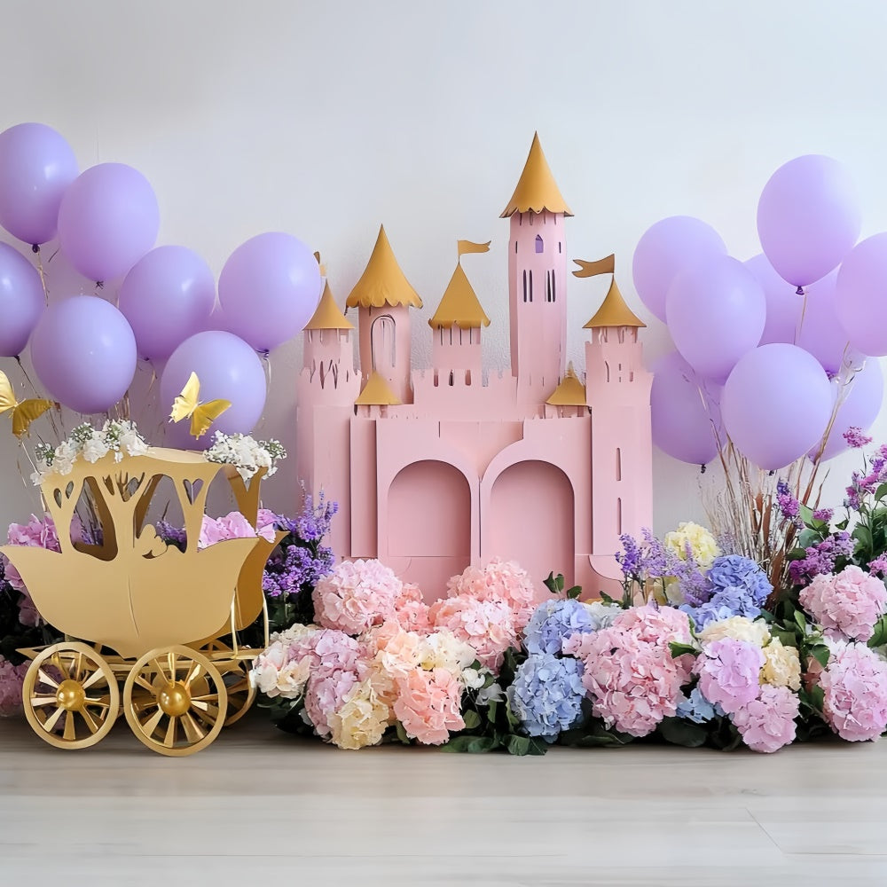Castle Backdrops Blush Blossom Palace Kids Backdrop CSH5-289