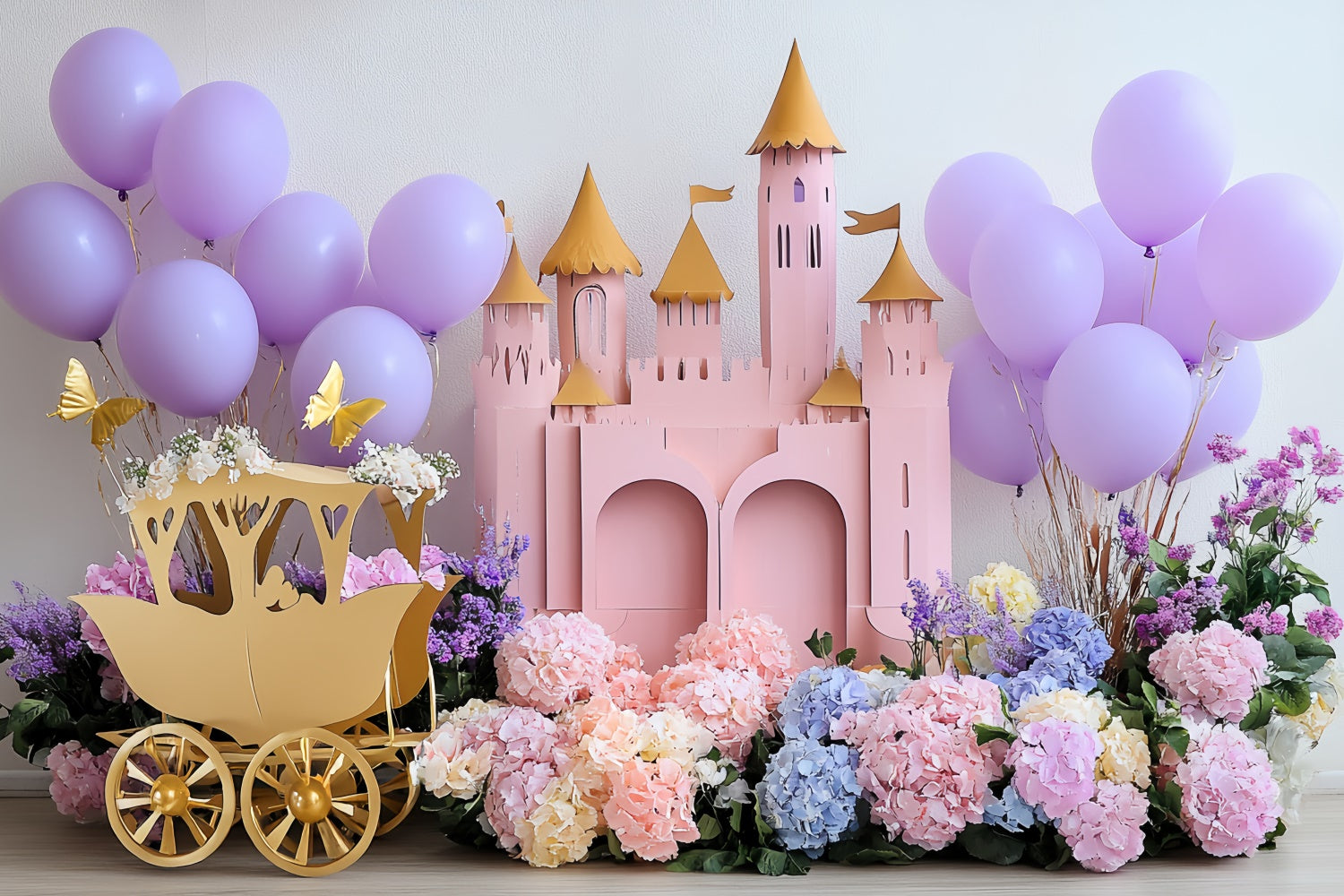 Castle Backdrops Blush Blossom Palace Kids Backdrop CSH5-289