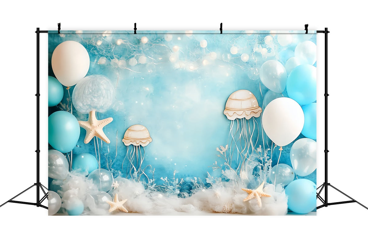 Kids Backdrops Jellyfish Ocean Dream Balloon Backdrop CSH5-293