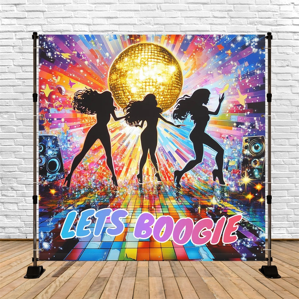 70s Backdrop Glam Dancers Glitter Lights Backdrop CSH5-3