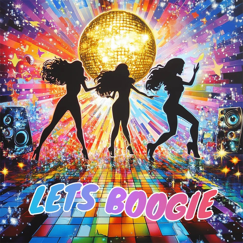 70s Backdrop Glam Dancers Glitter Lights Backdrop CSH5-3