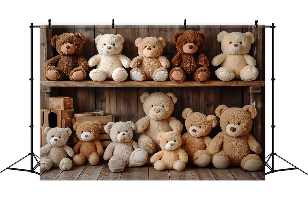 Photography Backdrops For Kids Cozy Timber Bears Backdrop CSH5-301