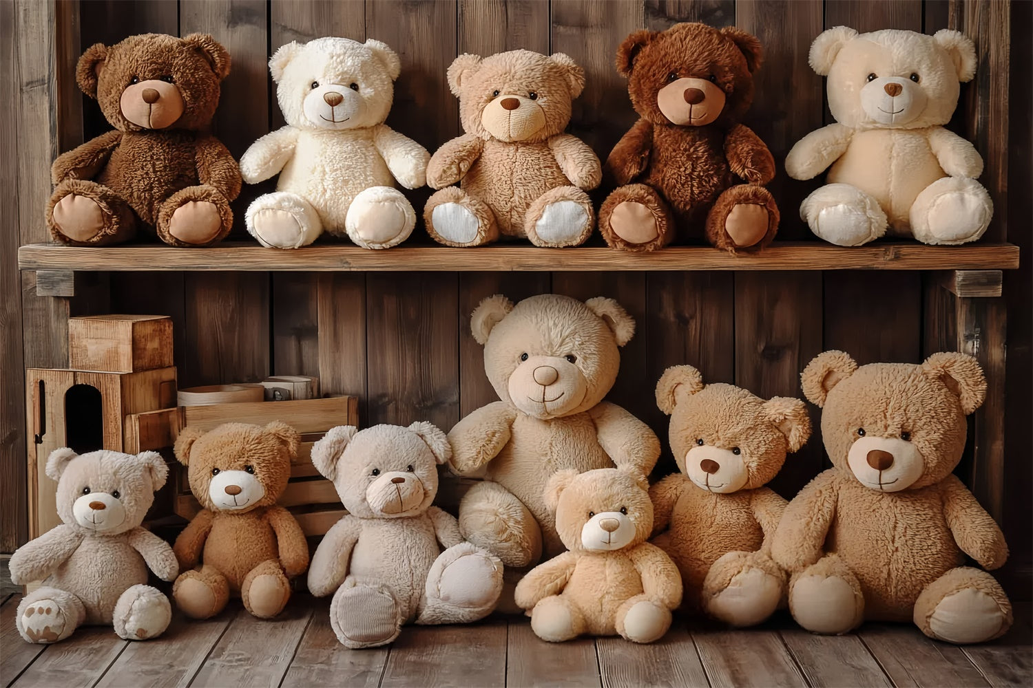 Photography Backdrops For Kids Cozy Timber Bears Backdrop CSH5-301