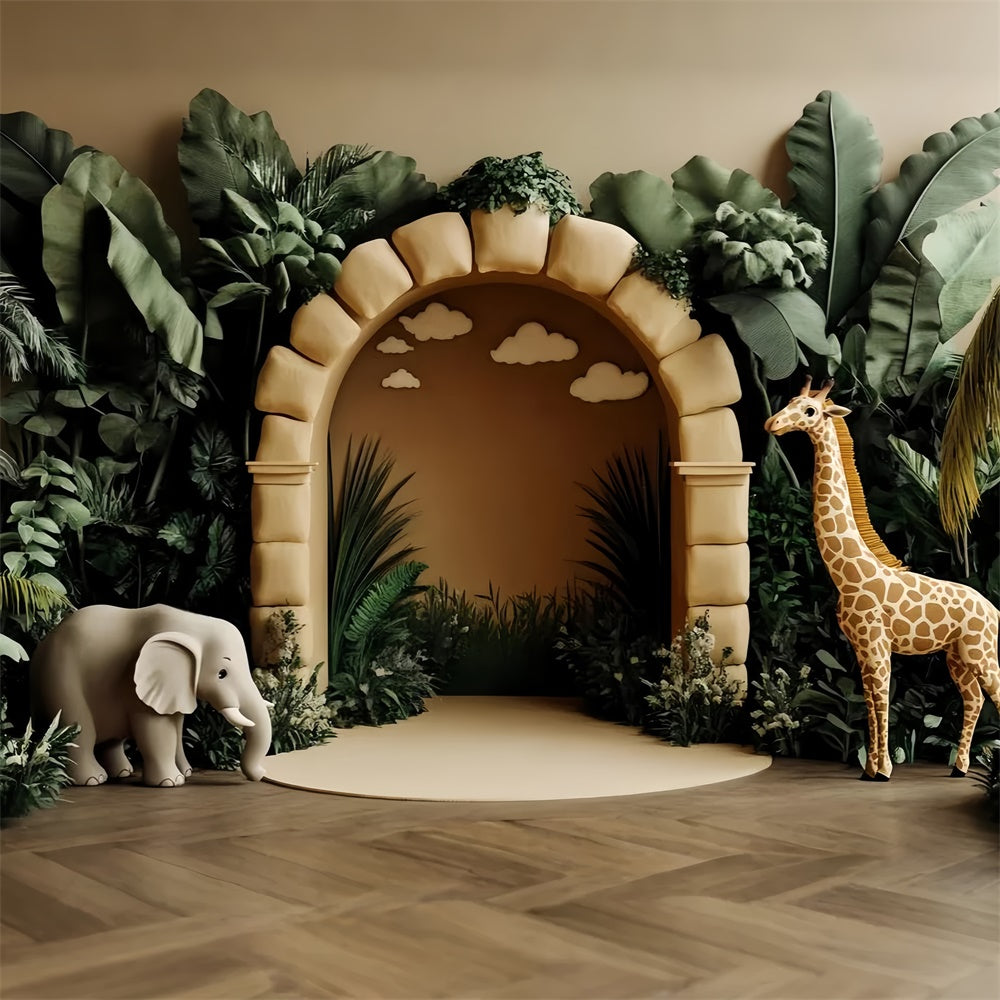 Photography Backdrops For Kids Jungle Safari Arch Backdrop CSH5-307