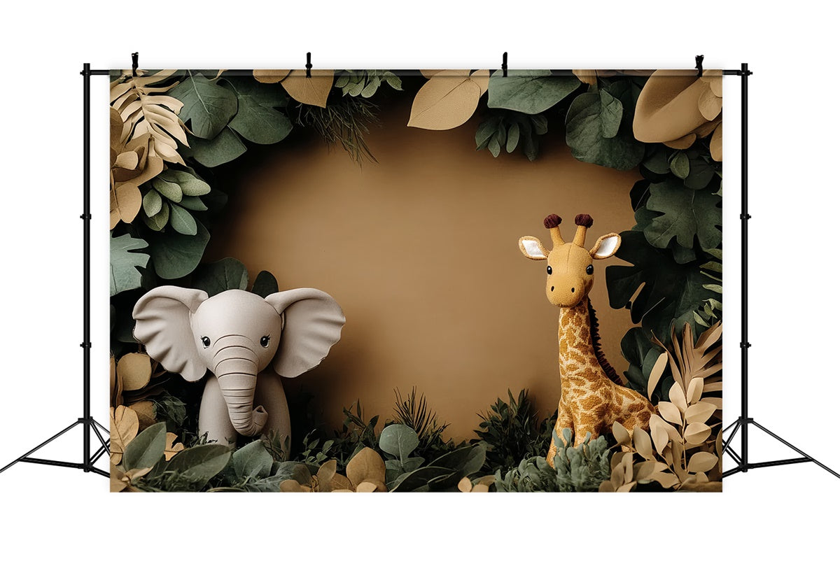 Newborn Photo Backdrop Jungle Leaf Safari Backdrop CSH5-308