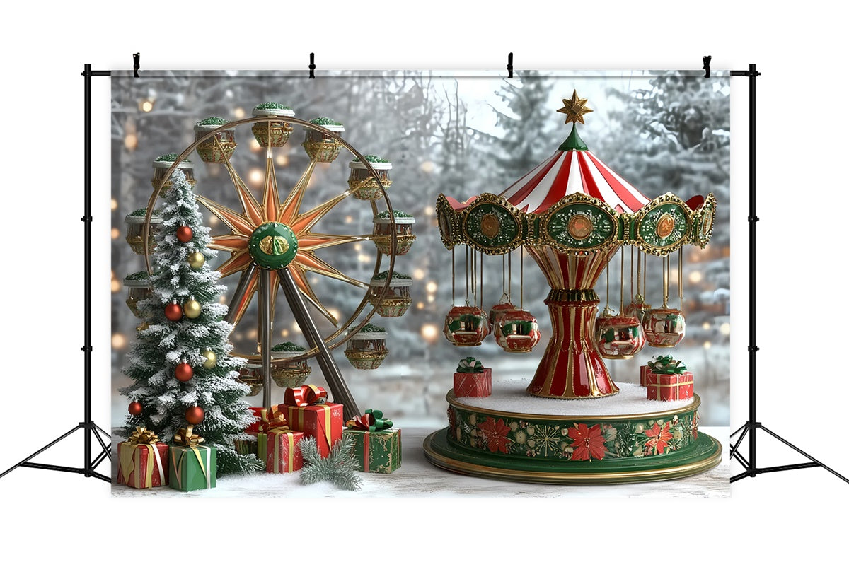 Christmas Photo Backdrop Christmas Ferris Joy Kids Backdrop CSH5-317