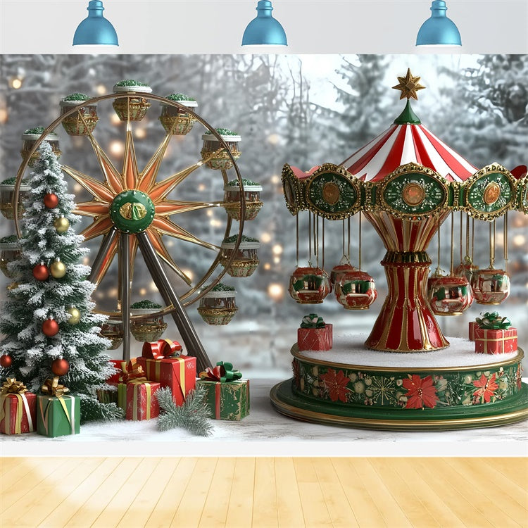Christmas Photo Backdrop Christmas Ferris Joy Kids Backdrop CSH5-317