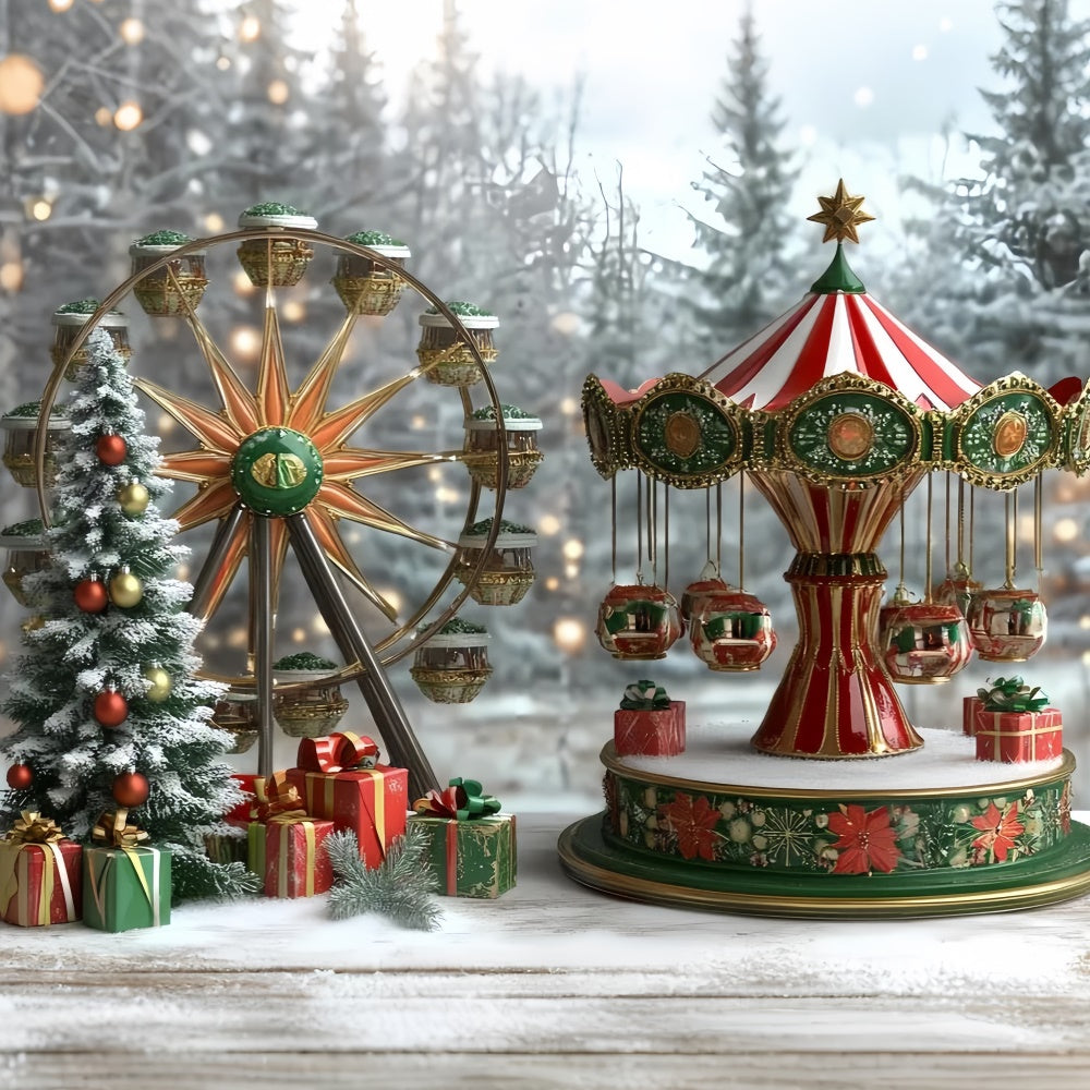 Christmas Photo Backdrop Christmas Ferris Joy Kids Backdrop CSH5-317