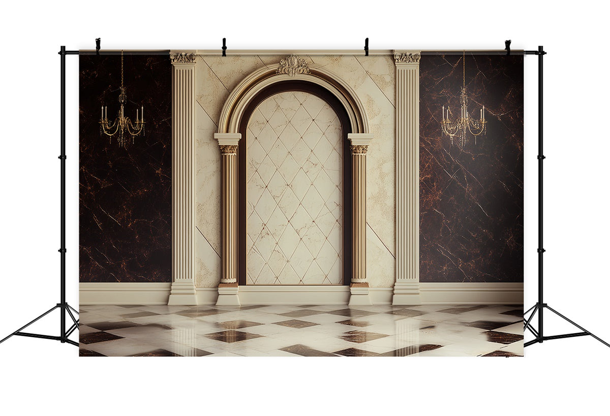 Father's Day Photo Backdrop Beige Marble Arch Backdrop CSH5-32