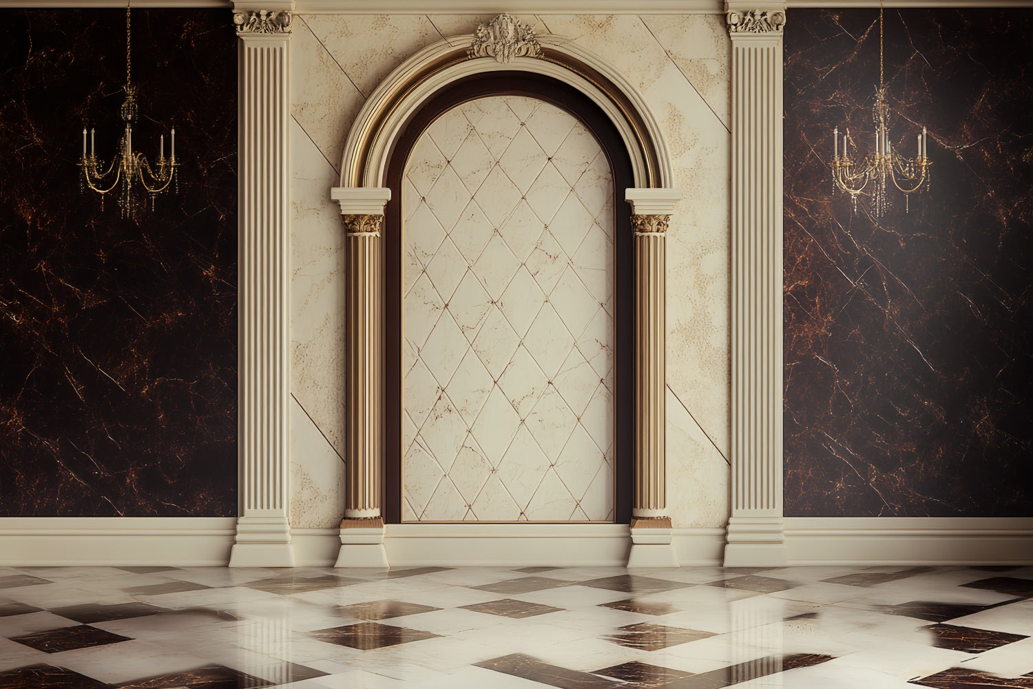 Father's Day Photo Backdrop Beige Marble Arch Backdrop CSH5-32