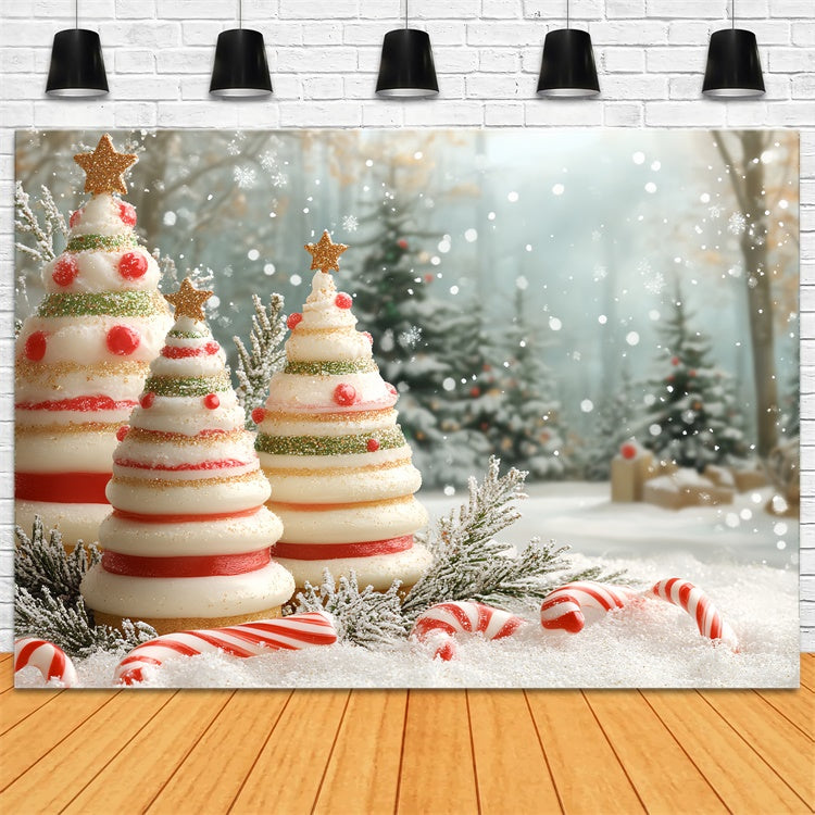 Christmas Photo Backdrops Sweet Christmas Forest Kids Backdrop CSH5-325