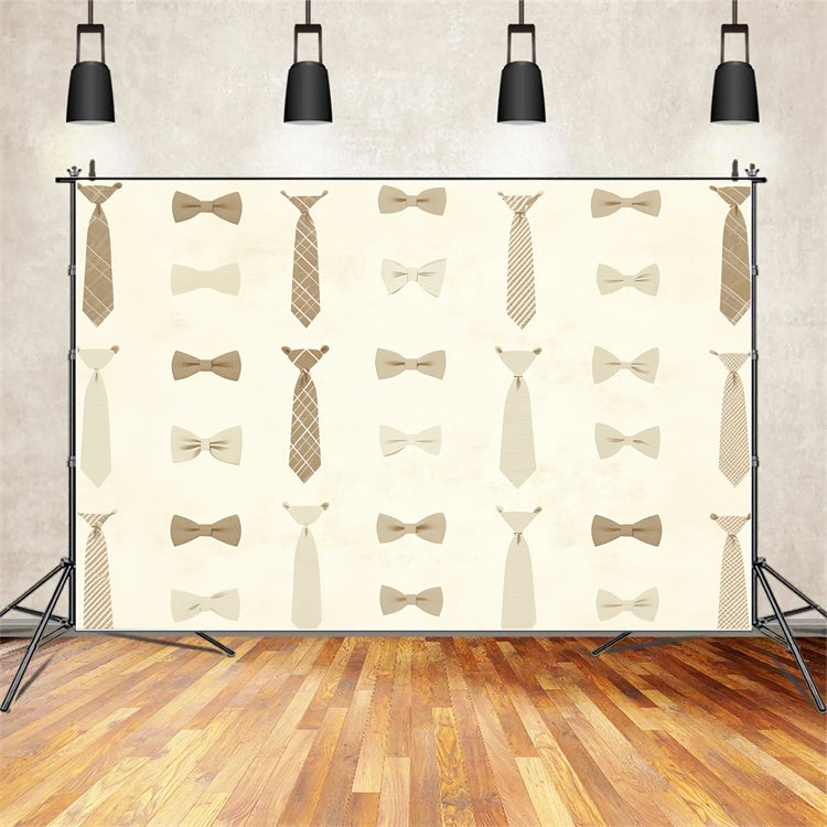 Backdrops For Father's Day Beige Tie Pattern Backdrop CSH5-35