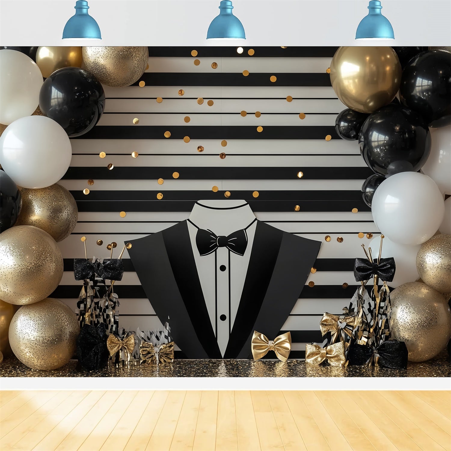 Fathers Day Backdrop Glamorous Tuxedo Balloon Backdrop CSH5-42