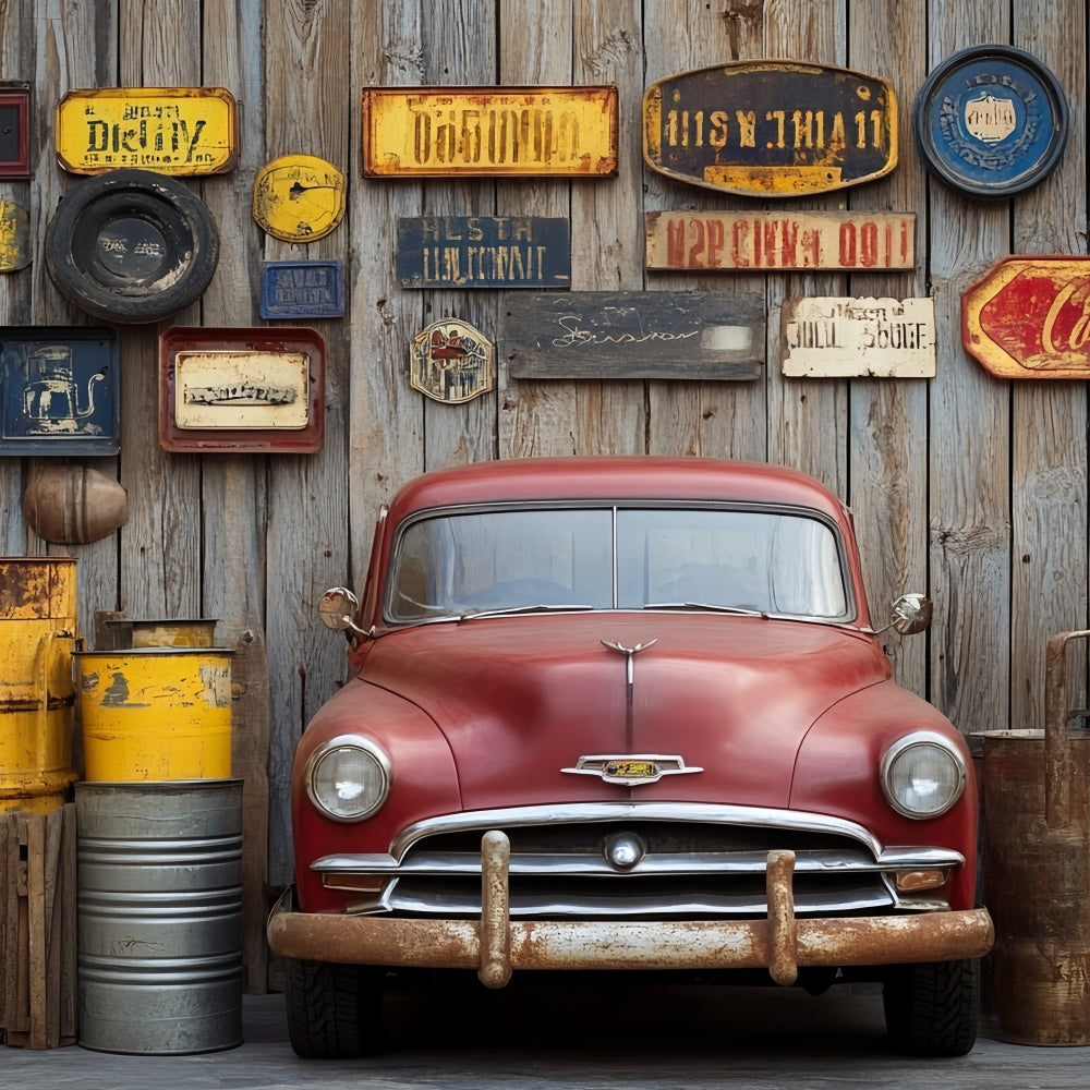 Backdrop Fathers Day Weathered Wood Garage Backdrop CSH5-43