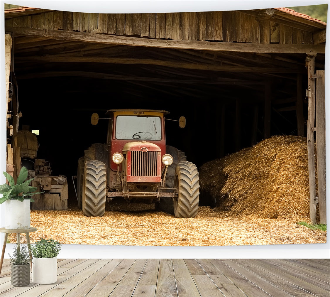Happy Fathers Day Backdrop Country Barn Tractor Backdrop CSH5-44